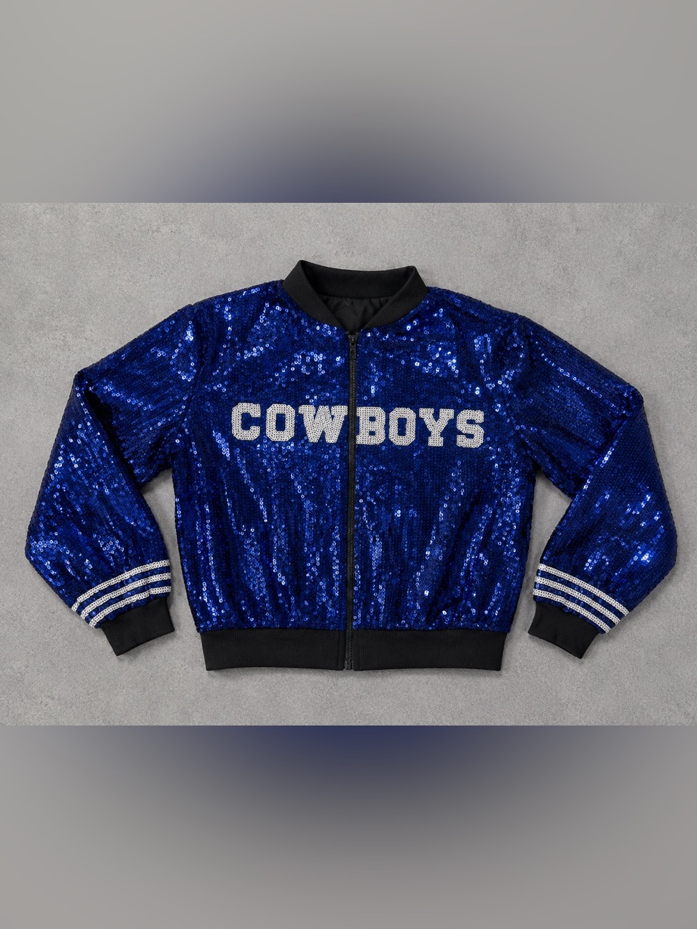 Dallas Cowboys Sparkly Sequin Zip Up Jacket